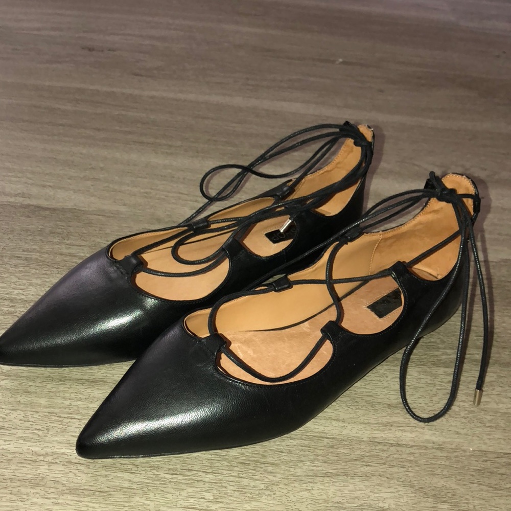 Topshop lace up flats
